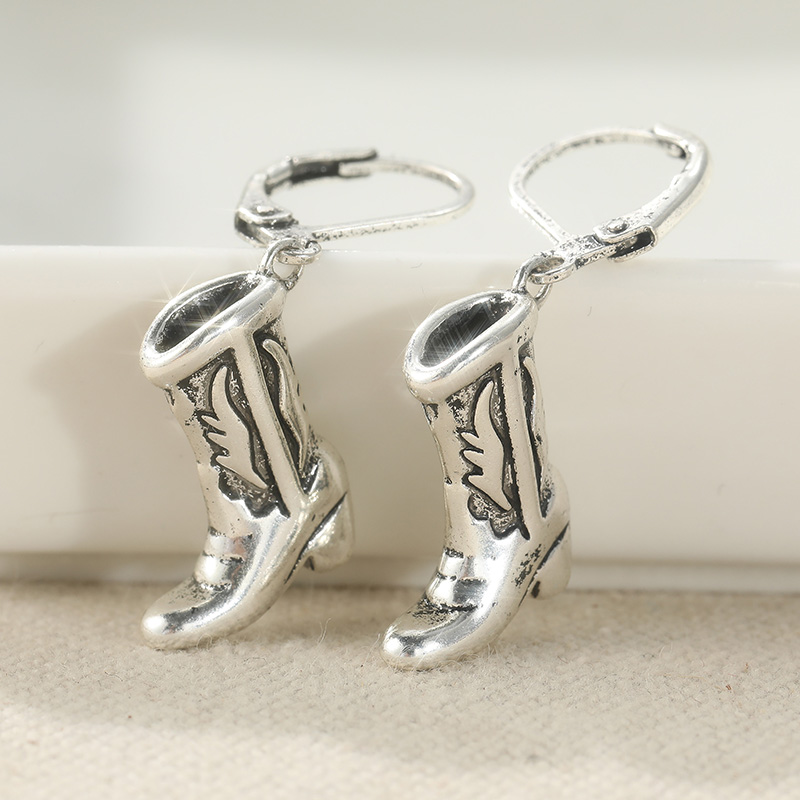 Vintage Fashion Ideas - Creative Metal Cowboy Boot Silvery Plated