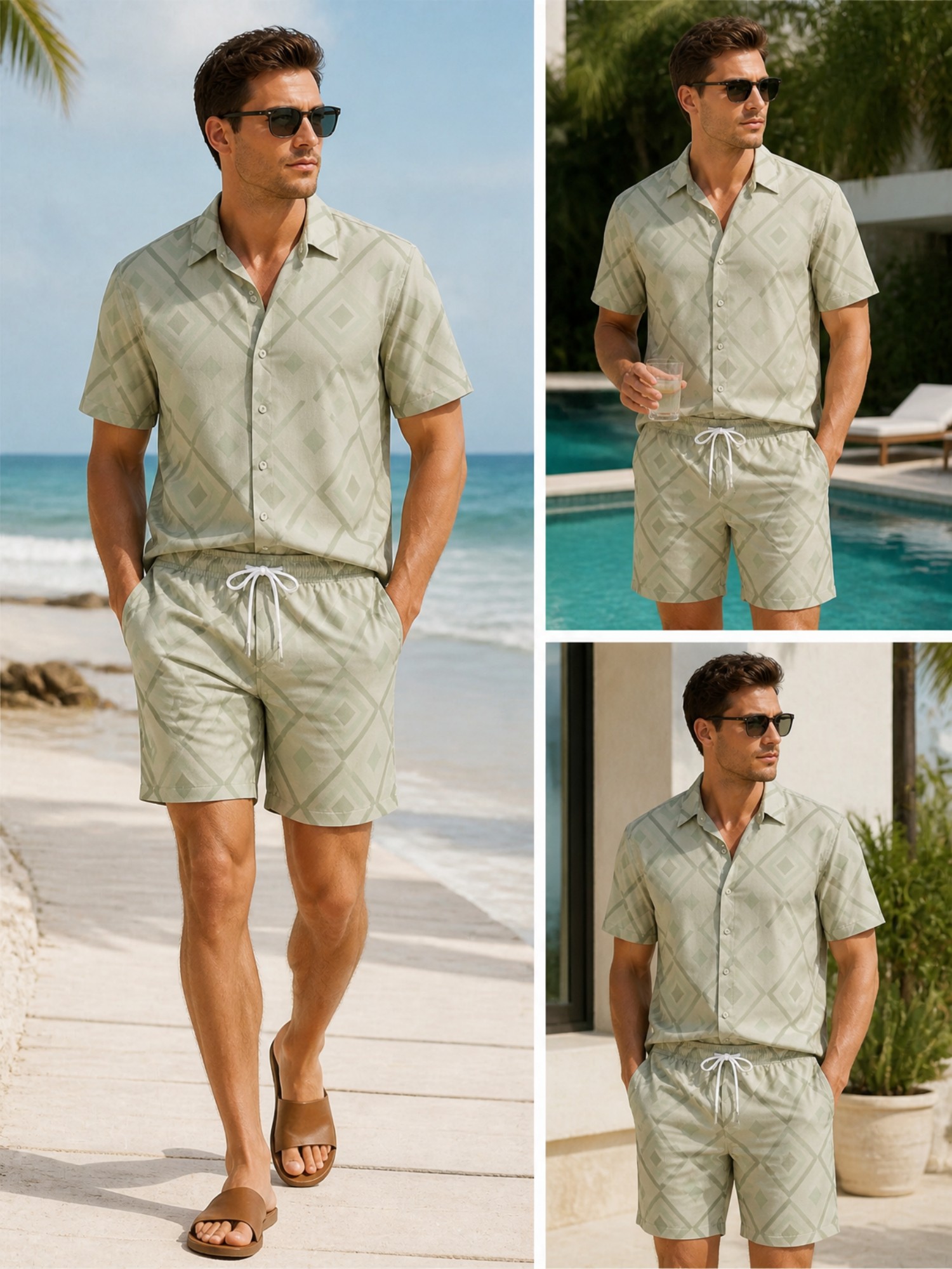 Printed Floral Shirt - Mens Floral Short Sleeve Shirt and