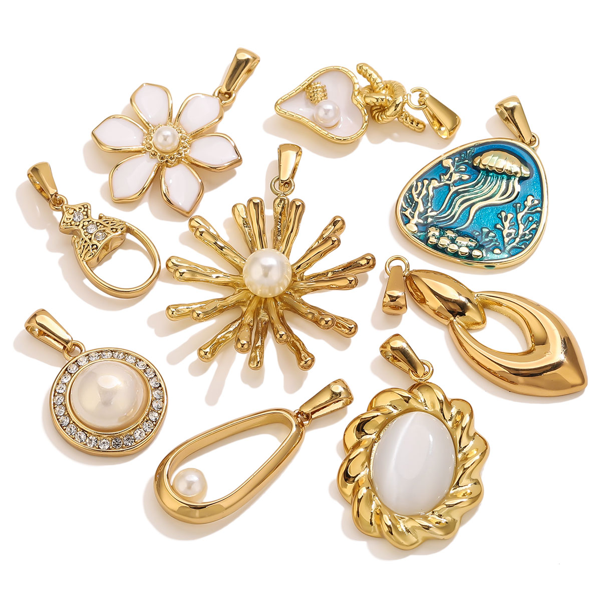 Vintage Urban Fashion - 1Pcs 18K Gold Plated Stainless Steel