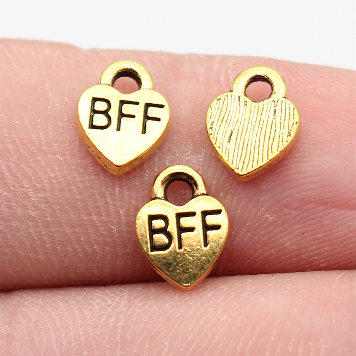 Vintage Urban Fashion - 40pcs 9.3x7mm Antique Gold Color Bff