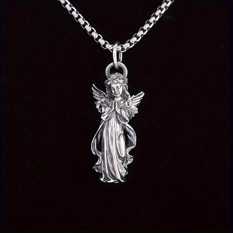 Vintage Fashion Meaning - Guardian Angel Amulet Necklace, Vintage Winged