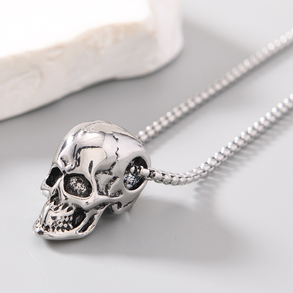 Vintage Fashion Ideas - Vintage Alloy Skull Necklace Gothic Punk
