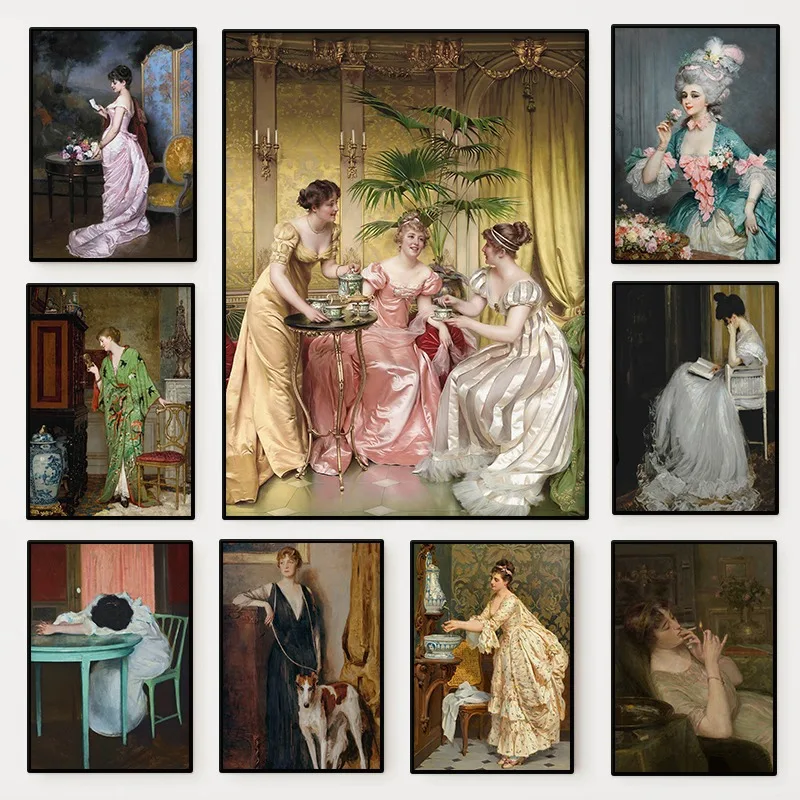 Vintage Fashion Art - The Renaissance Women Portrait Poster Vintage