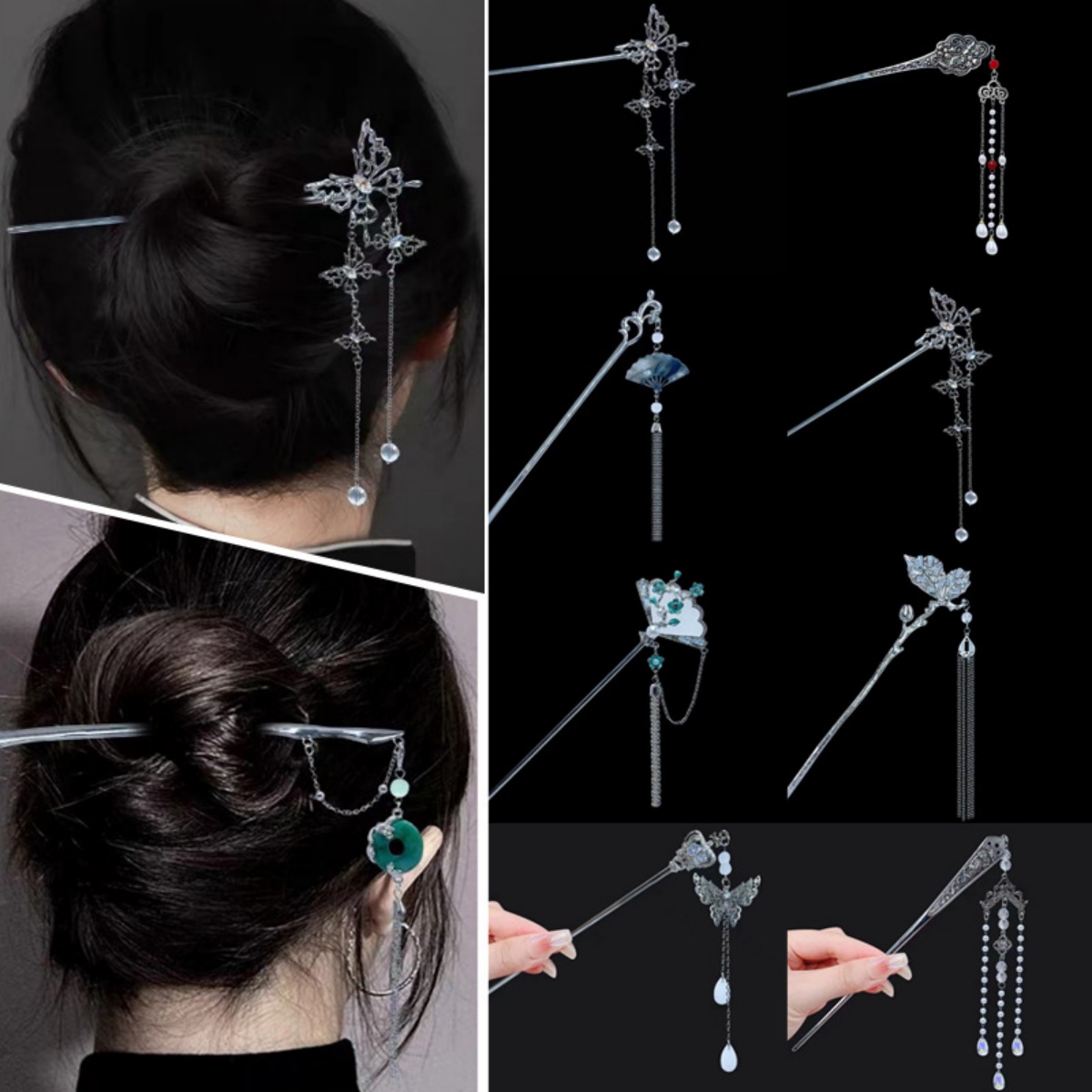 Vintage Fashion In Chinese - 18cm Chinese Style Hairpin Elegant Flower