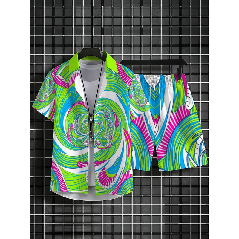 No Texture Swirl Print Men's S - огляд і ціна Printed Floral Shirt
