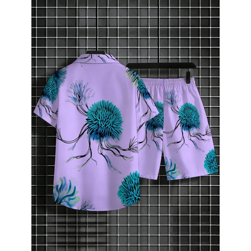 Men's Hawaiian Shirt Shorts Se - огляд і ціна Printed Floral Shirt