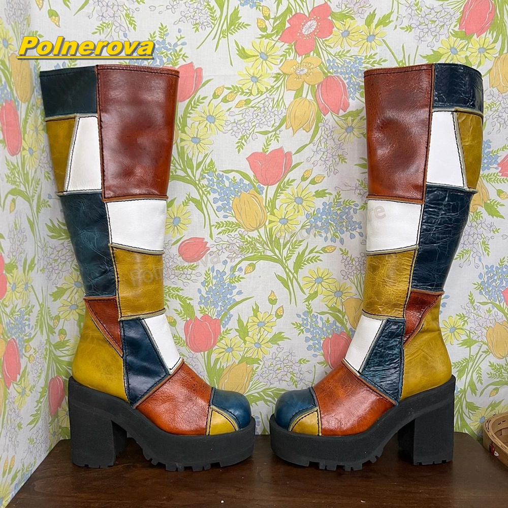 Women Retro Patchwork Leather  - огляд і ціна Vintage Y2K
