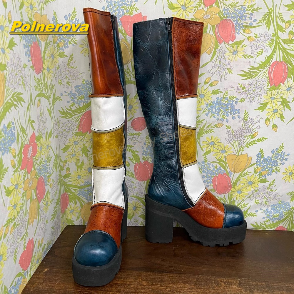 Women Retro Patchwork Leather  - огляд і ціна Vintage Y2K
