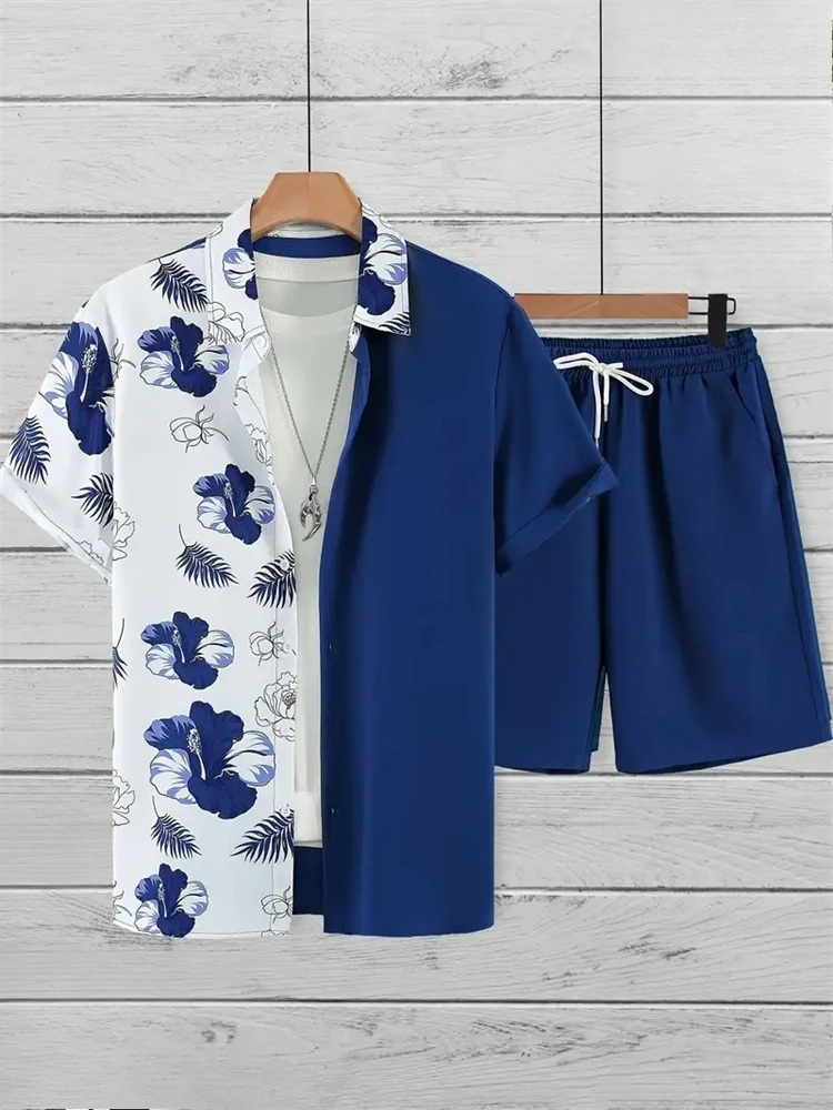 Men's Fashion Suit Collar 3D F - огляд і ціна Printed Floral Shirt