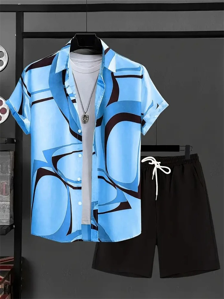 Men's Fashion Suit Collar 3D F - огляд і ціна Printed Floral Shirt