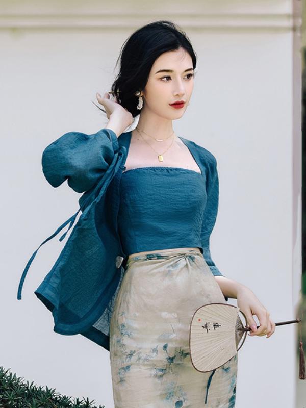 plus Size Floral Print Open Ca - огляд і ціна Vintage Fashion In Chinese