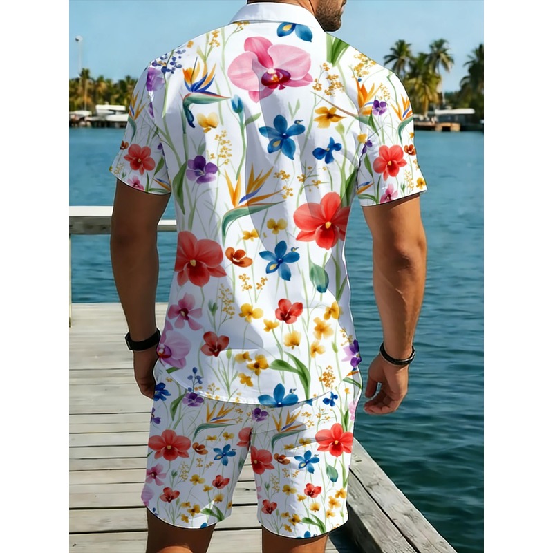 Men's Summer Floral Print Shor - огляд і ціна Printed Floral Shirt