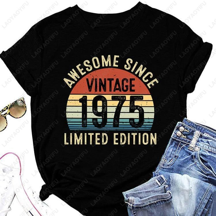 Vintage 1975 T-Shirts for Wome - огляд і ціна Vintage Fashion Meaning