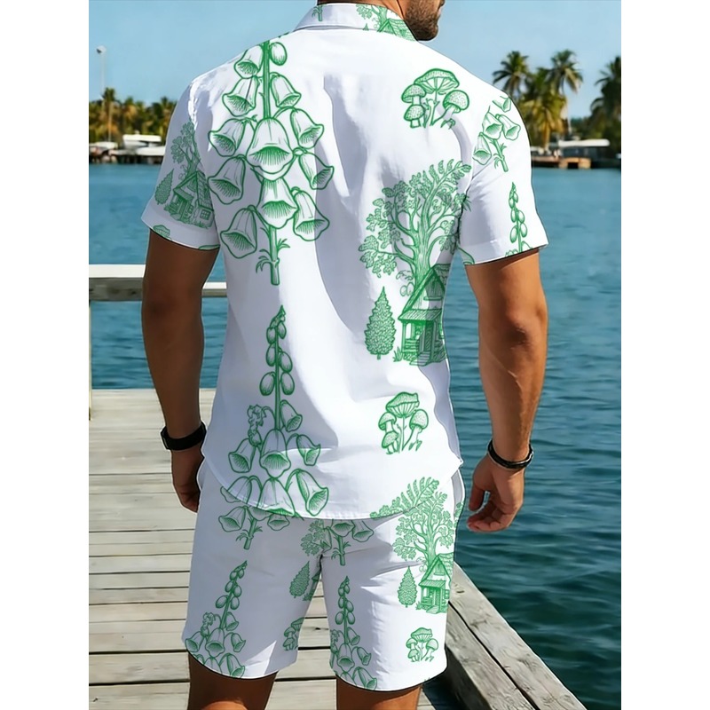 Men's Lightweight Polyester Be - огляд і ціна Printed Floral Shirt