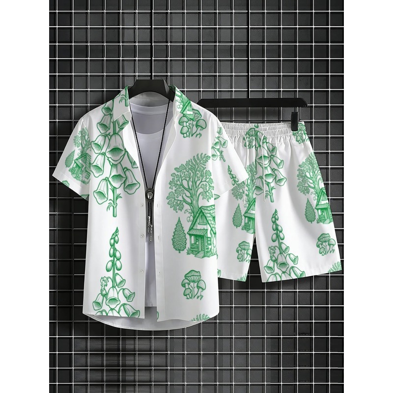 Men's Lightweight Polyester Be - огляд і ціна Printed Floral Shirt