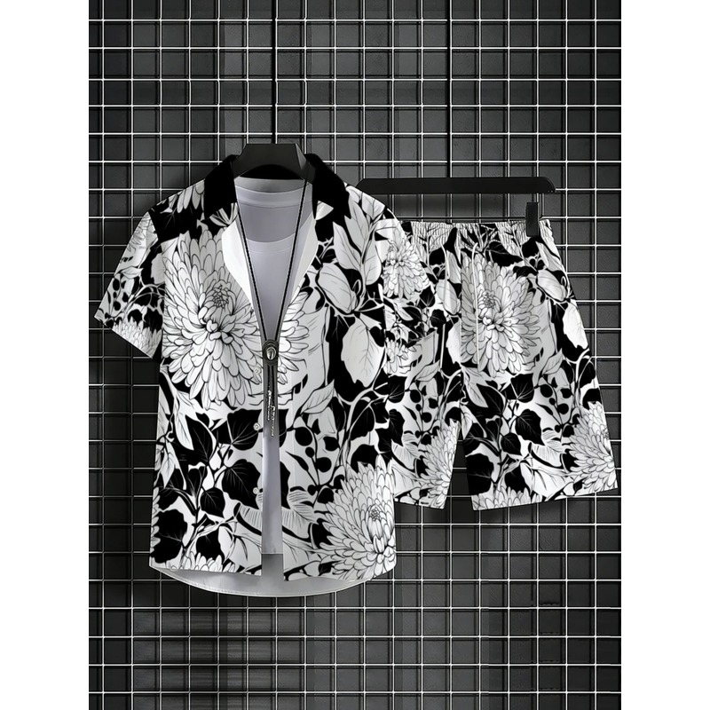 Men's Floral Print Short Sleev - огляд і ціна Printed Floral Shirt