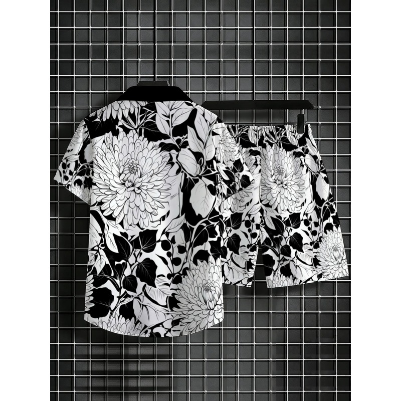 Men's Floral Print Short Sleev - огляд і ціна Printed Floral Shirt