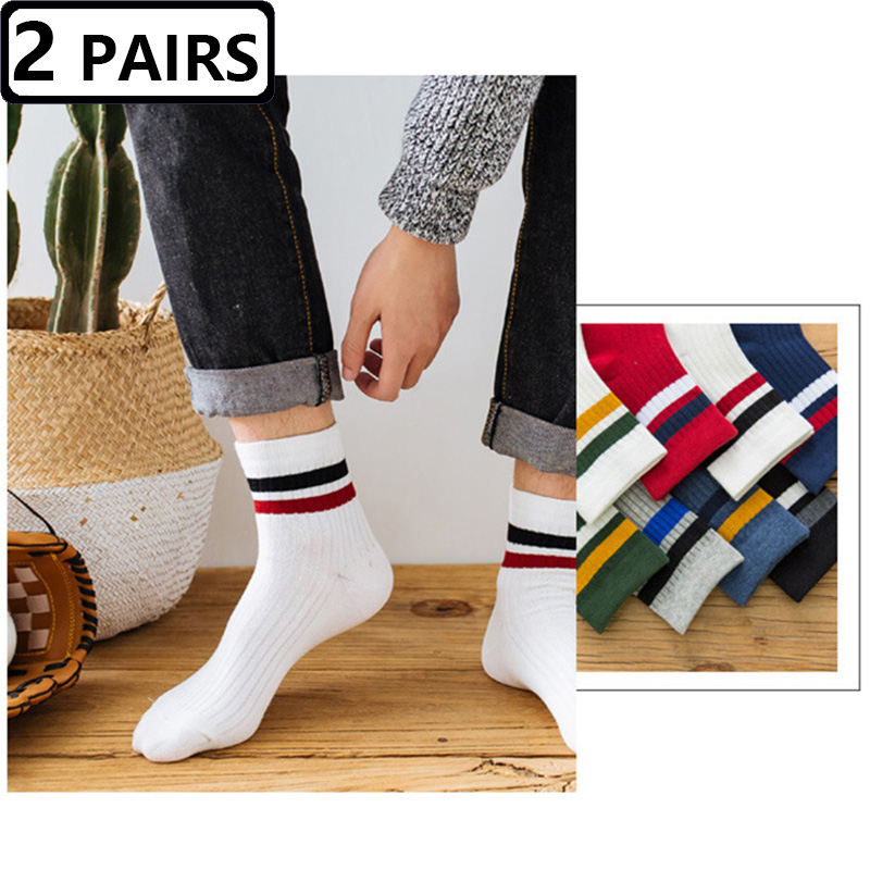 2 Pairs Men's Socks Striped Co - огляд і ціна Vintage Fashion Eu
