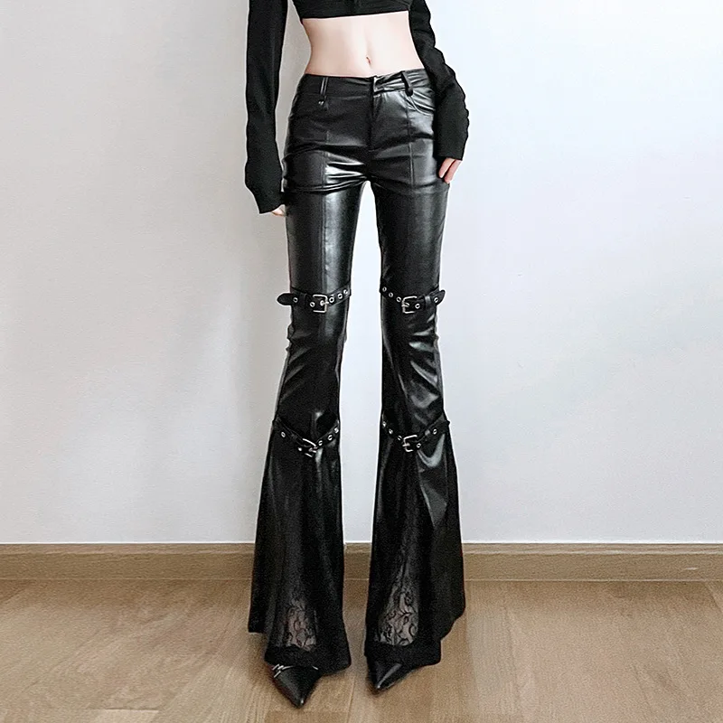 Women's PU Leather Flare Pants - огляд і ціна Vintage Y2K