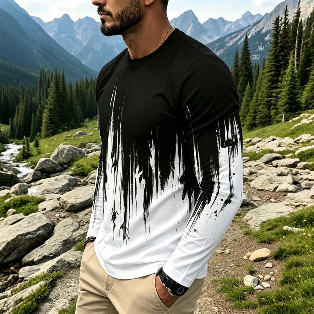 Men's Gradient Ink Splash Long - огляд і ціна Vintage Fashion Streetwear